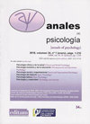 Anales de Psicologia雜志封面